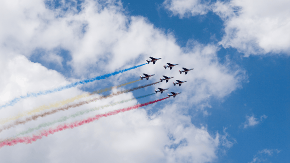 rainbow stunt planes