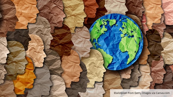 Diverse faces around the globe