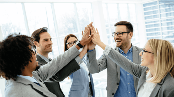 teamwork: good client relationship: high fives