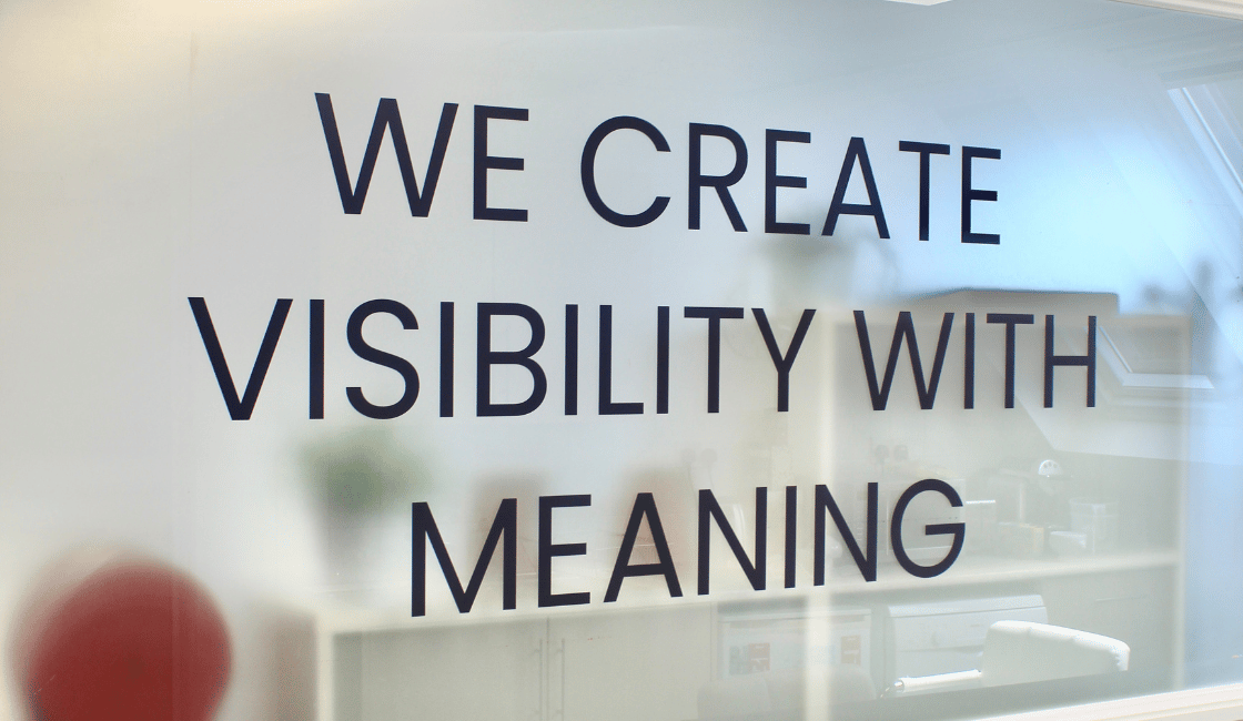 we create visibility with meaning sign