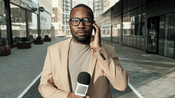 journalist in the street