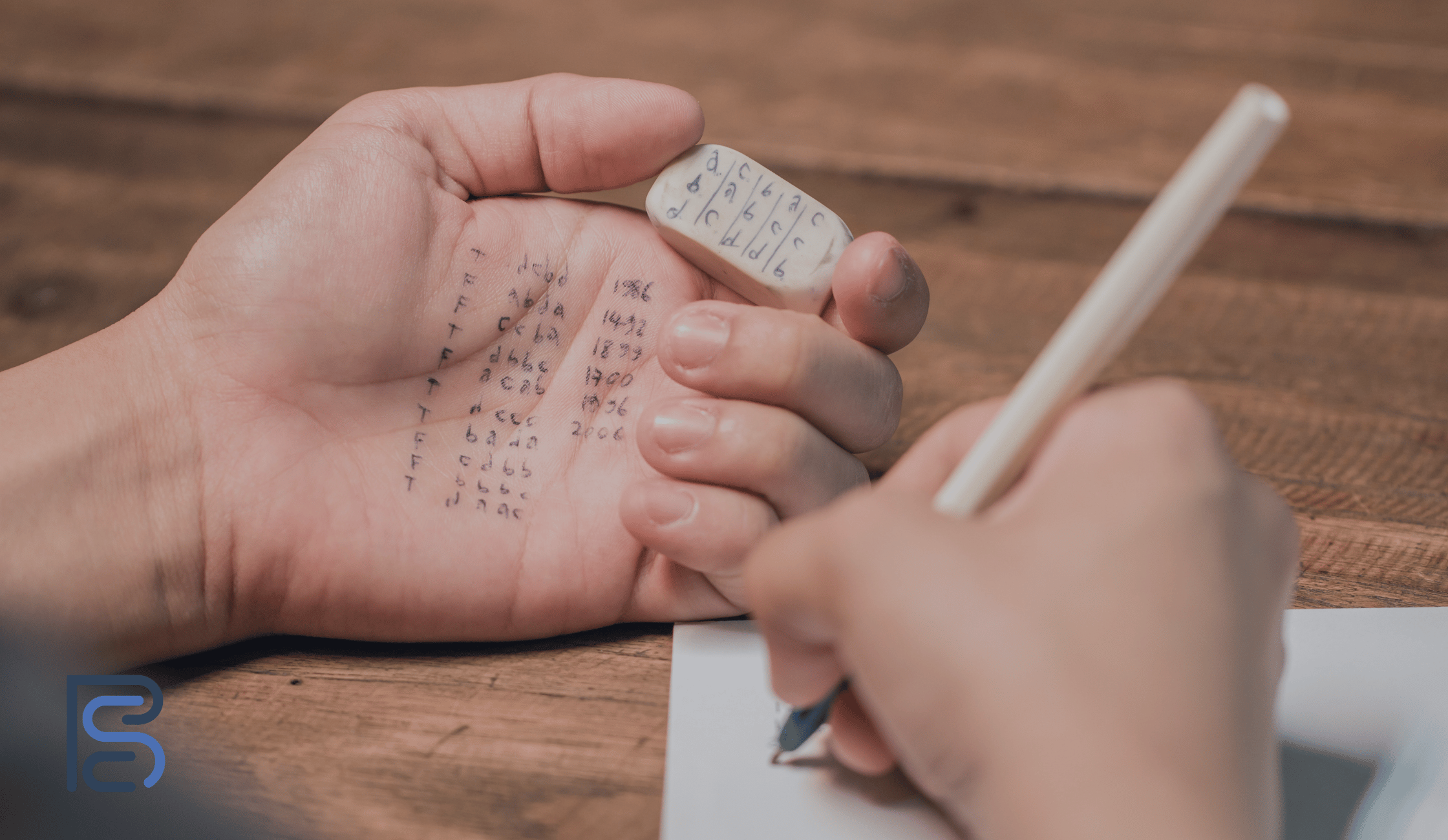 cheat code written on hand