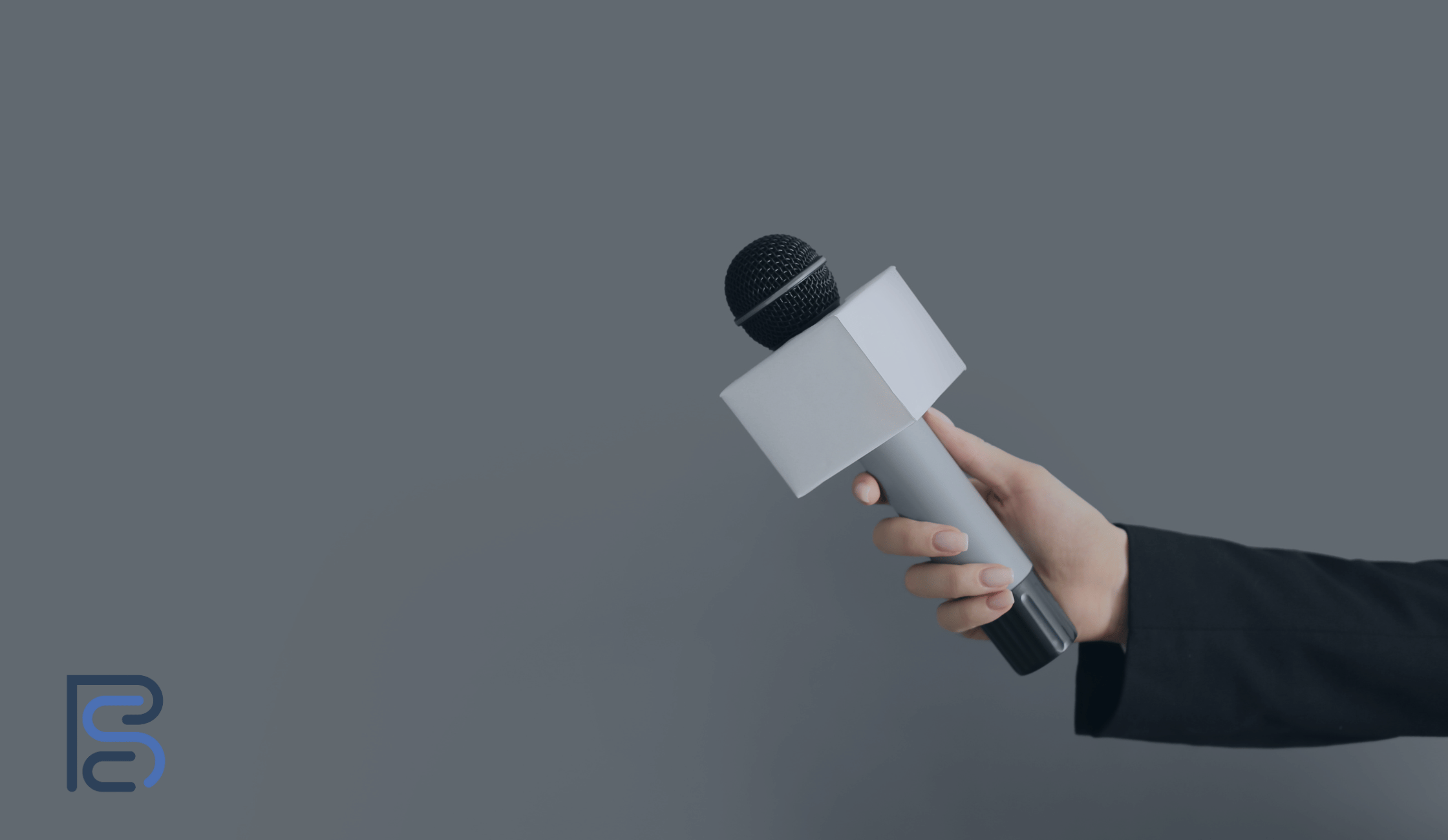 microphone with a grey background