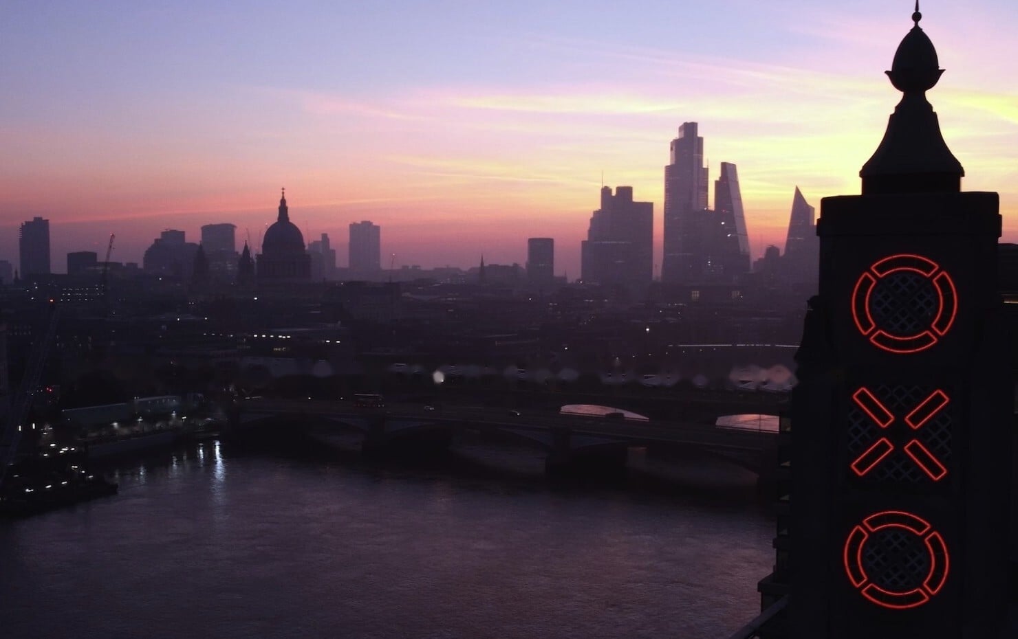 OXO Tower at sunset overlooking the Thames