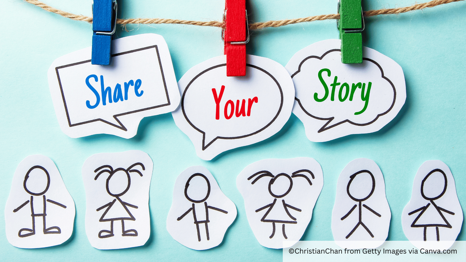 share your story text with stick figures