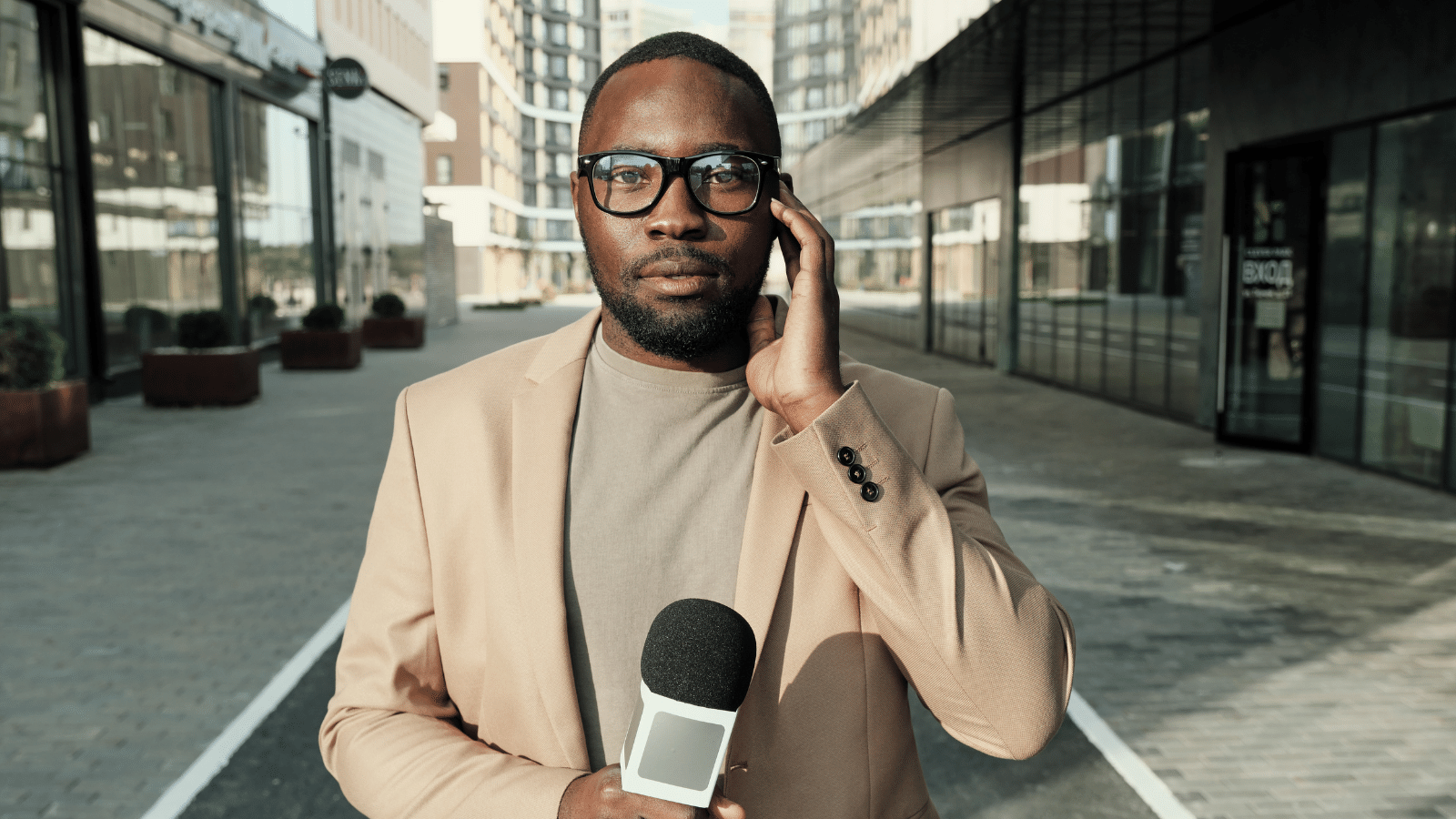 journalist in the street